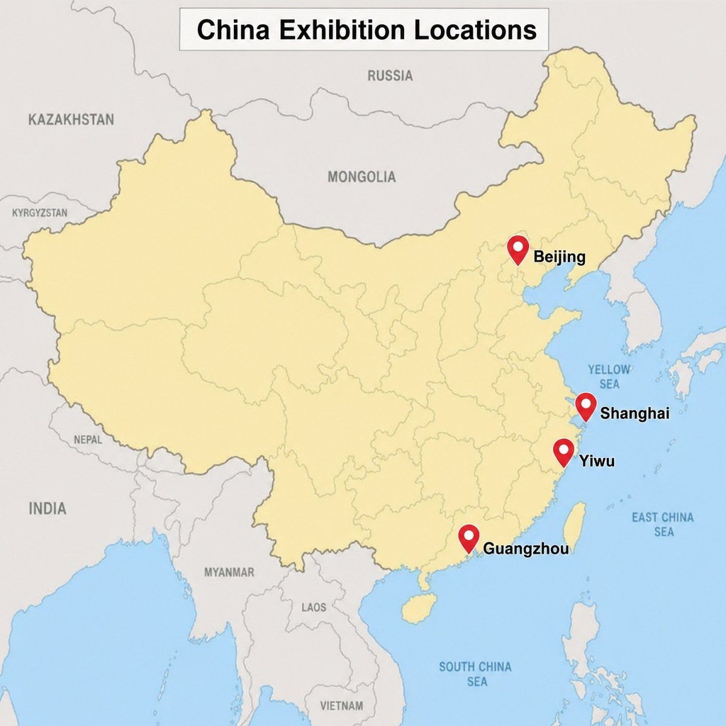 China-map-showing-Guangzhou-Shanghai-Yiwu-and-Beijing-exhibition-locations-china-best-trade-fairs