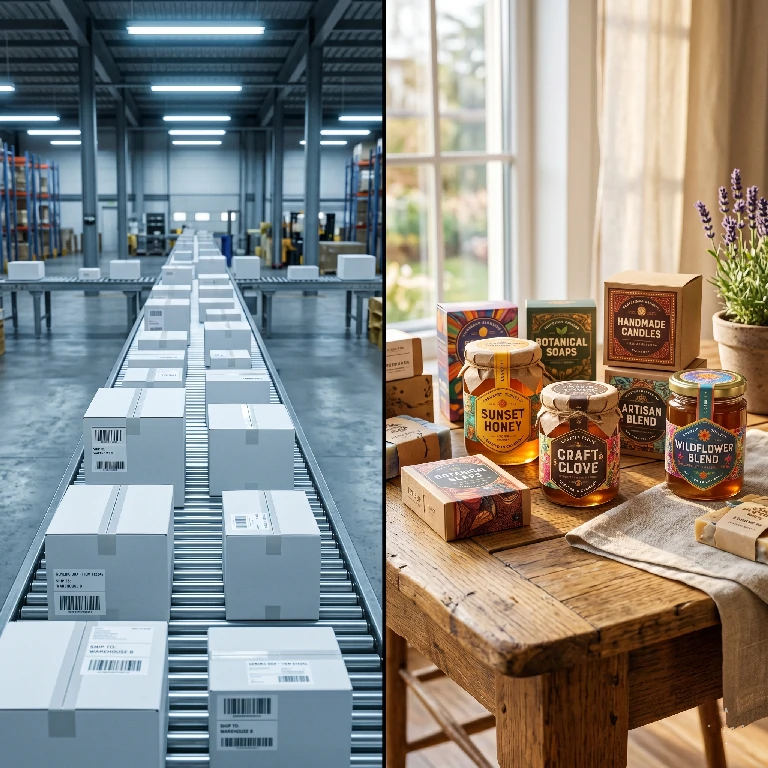 Comparaci&oacute;n visual entre fulfillment est&aacute;ndar de plataforma y cadena de suministro propia con marca