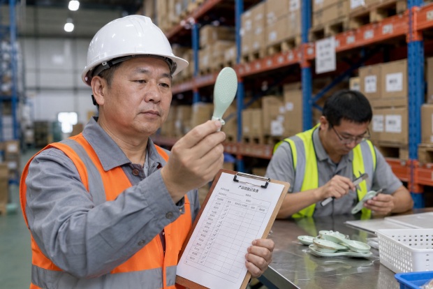 Independent quality control inspector conducting pre-shipment inspection on goods sourced from Yiwu