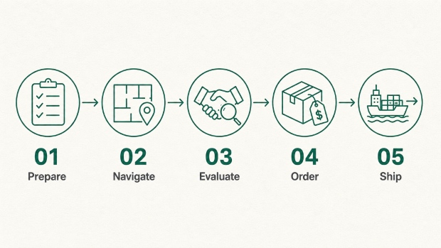  Five-step sourcing process for buying from Yiwu Market &mdash; prepare, navigate, evaluate, order, ship