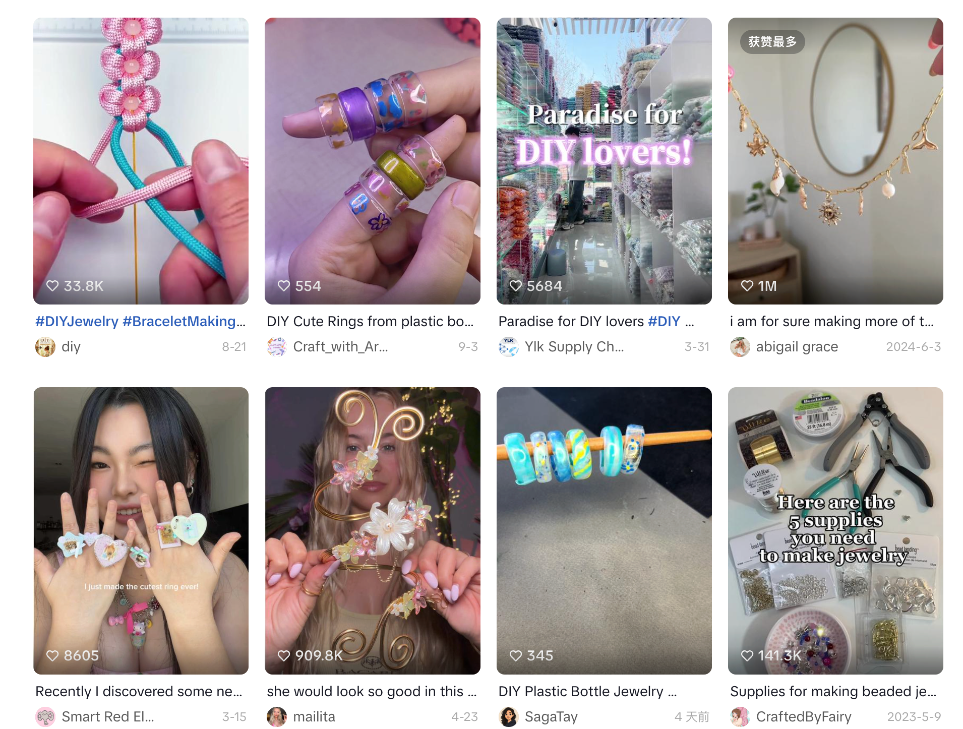 DIY jewelry making kit with beads, cords and charms