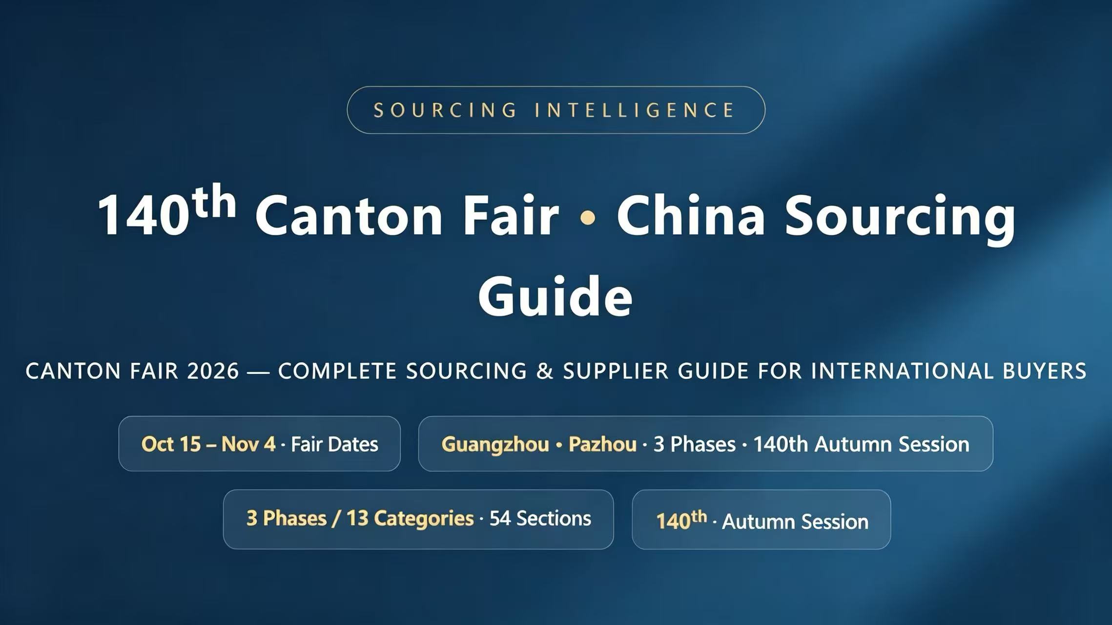 140th Canton Fair China sourcing guide for international importers.